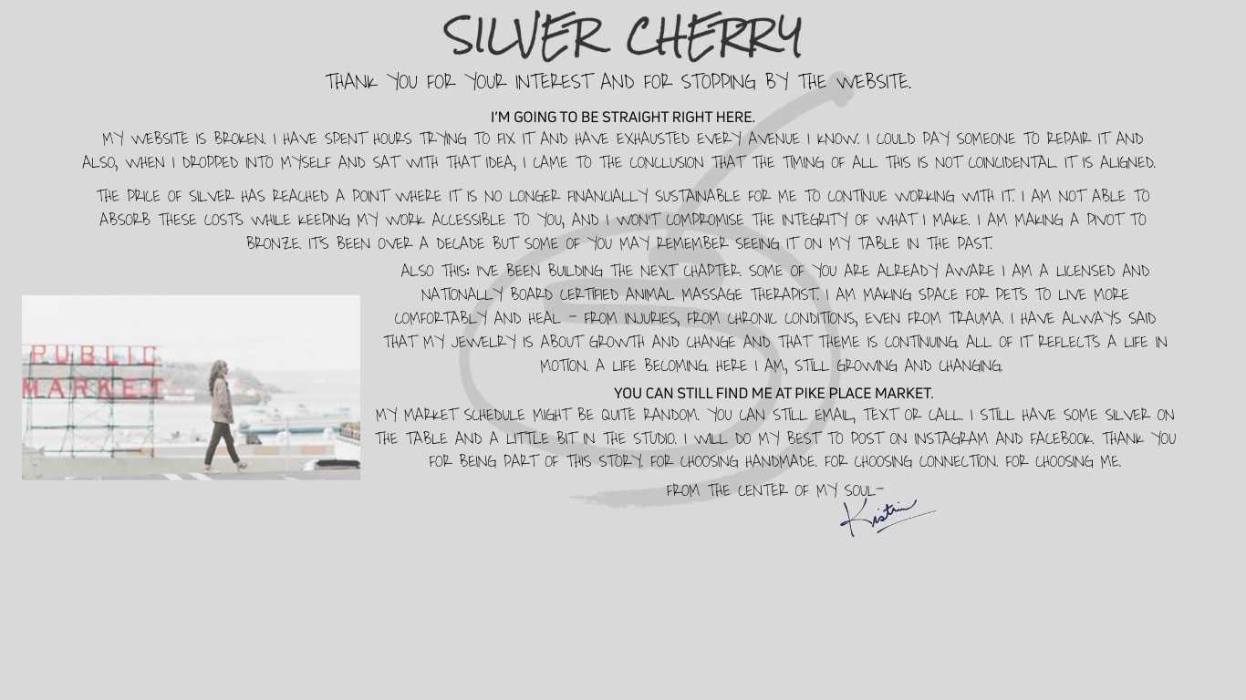 Silver Cherry - A message from the heart